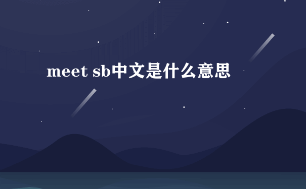 meet sb中文是什么意思