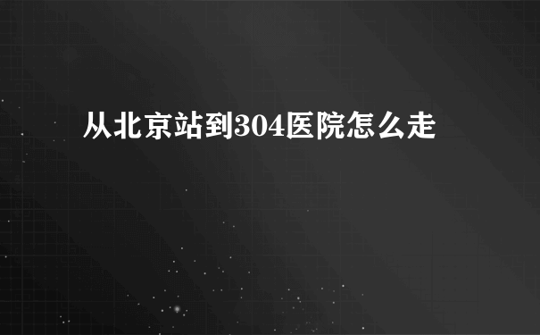 从北京站到304医院怎么走