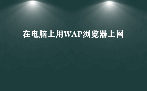 在电脑上用WAP浏览器上网