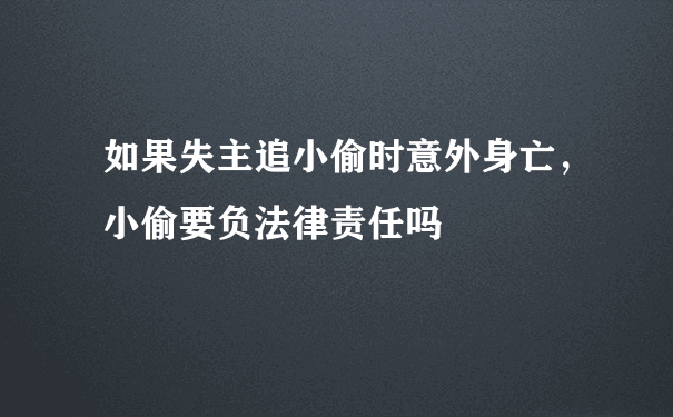 如果失主追小偷时意外身亡，小偷要负法律责任吗