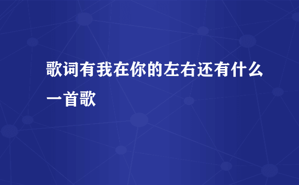 歌词有我在你的左右还有什么一首歌