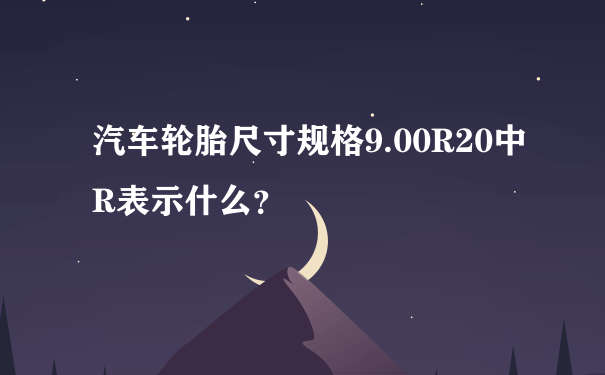 汽车轮胎尺寸规格9.00R20中R表示什么？