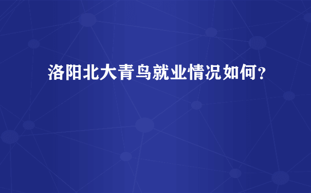 洛阳北大青鸟就业情况如何？