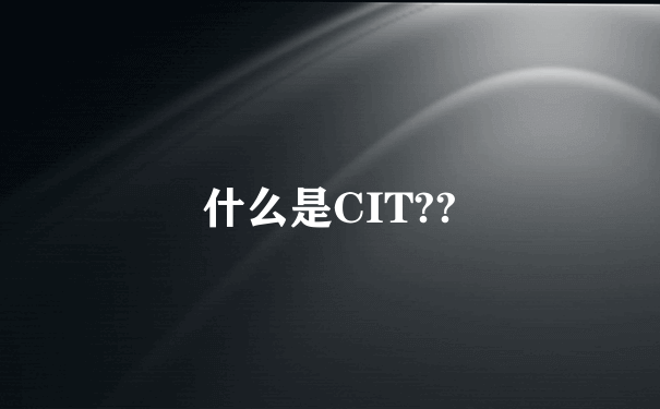 什么是CIT??