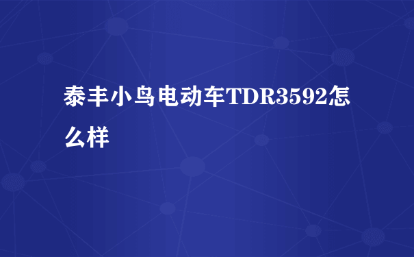 泰丰小鸟电动车TDR3592怎么样