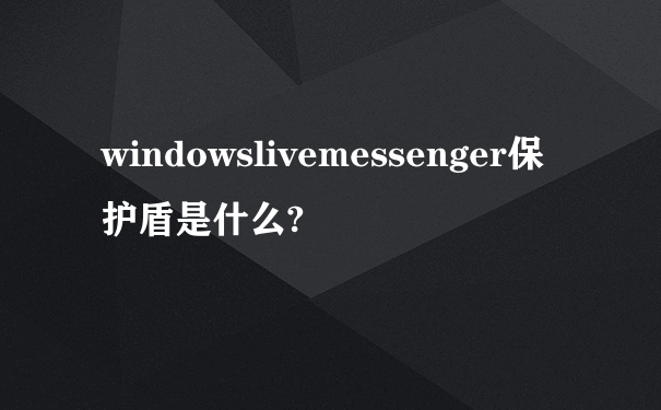 windowslivemessenger保护盾是什么?