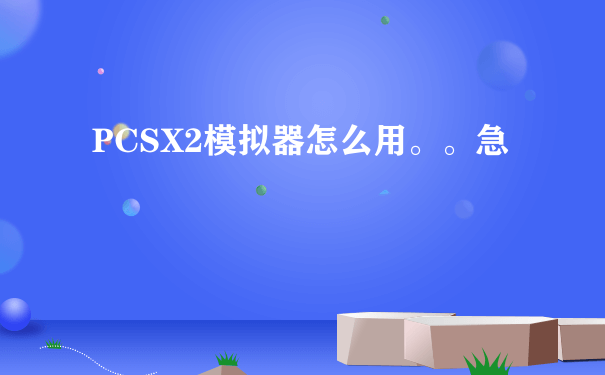 PCSX2模拟器怎么用。。急