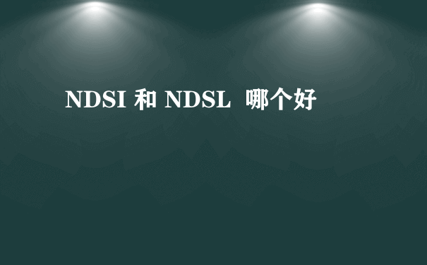 NDSI 和 NDSL  哪个好