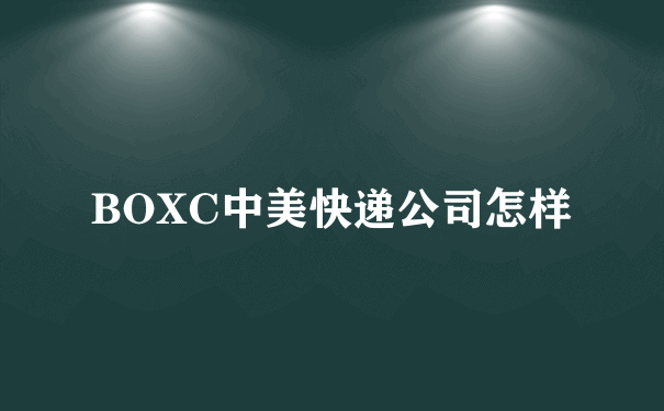 BOXC中美快递公司怎样