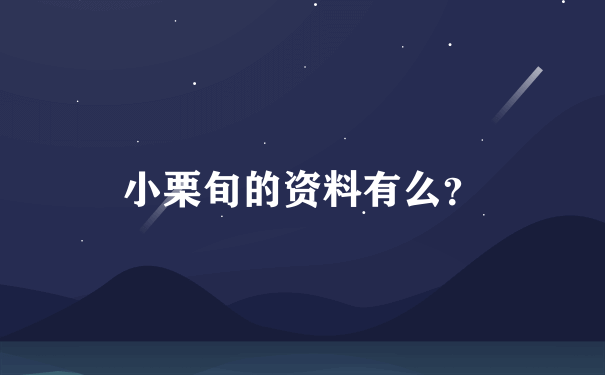 小栗旬的资料有么？