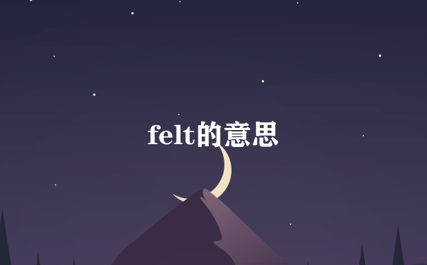 felt的意思