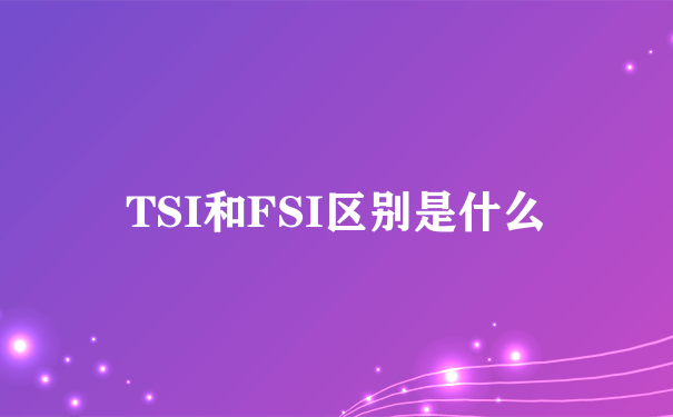 TSI和FSI区别是什么