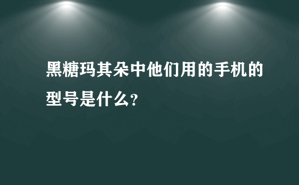 黑糖玛其朵中他们用的手机的型号是什么？