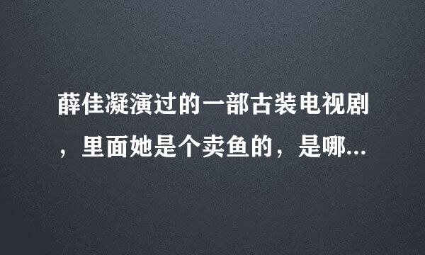 薛佳凝演过的一部古装电视剧，里面她是个卖鱼的，是哪一部啊？