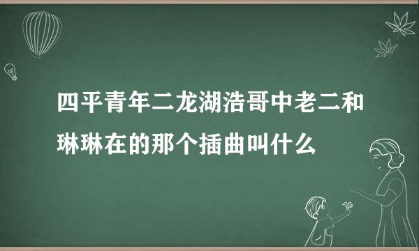 四平青年二龙湖浩哥中老二和琳琳在的那个插曲叫什么