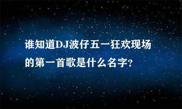 谁知道DJ波仔五一狂欢现场的第一首歌是什么名字？