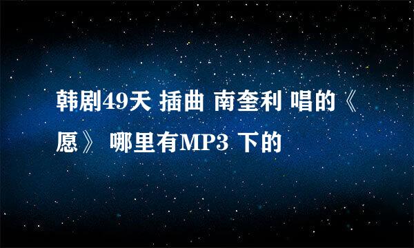 韩剧49天 插曲 南奎利 唱的《愿》 哪里有MP3 下的