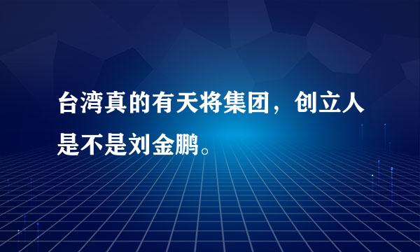 台湾真的有天将集团，创立人是不是刘金鹏。