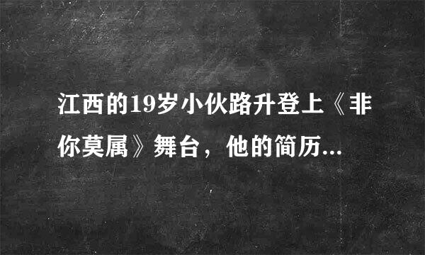 江西的19岁小伙路升登上《非你莫属》舞台，他的简历是什么？