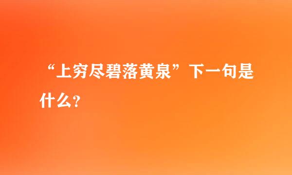 “上穷尽碧落黄泉”下一句是什么？