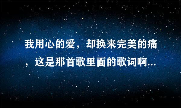 我用心的爱，却换来完美的痛，这是那首歌里面的歌词啊？？？？