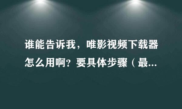 谁能告诉我，唯影视频下载器怎么用啊？要具体步骤（最好有截图）