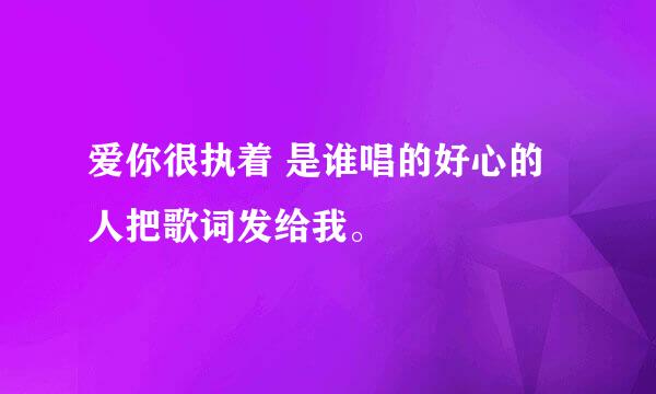 爱你很执着 是谁唱的好心的人把歌词发给我。