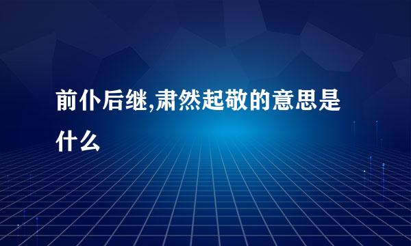 前仆后继,肃然起敬的意思是什么