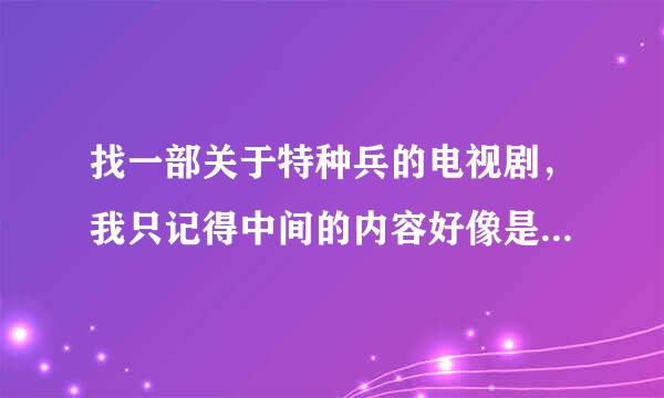 找一部关于特种兵的电视剧，我只记得中间的内容好像是来自各队的精英集合在一起训练，要在众多人中选出最