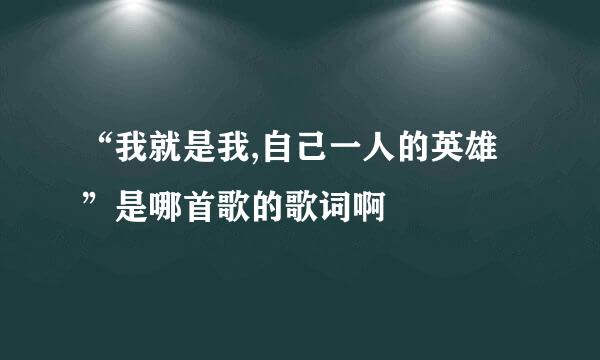 “我就是我,自己一人的英雄”是哪首歌的歌词啊