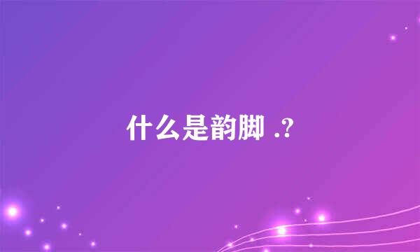 什么是韵脚 .?