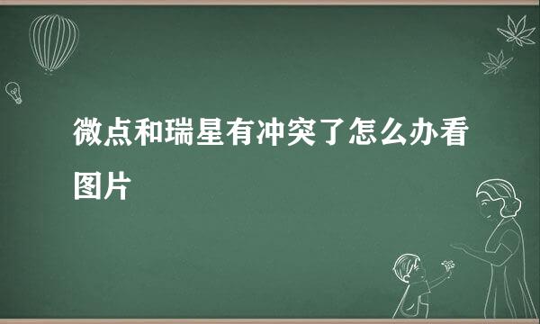 微点和瑞星有冲突了怎么办看图片