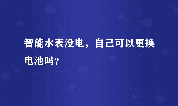 智能水表没电，自己可以更换电池吗？