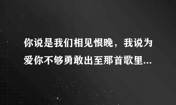 你说是我们相见恨晚，我说为爱你不够勇敢出至那首歌里的，最近总是听到这首歌