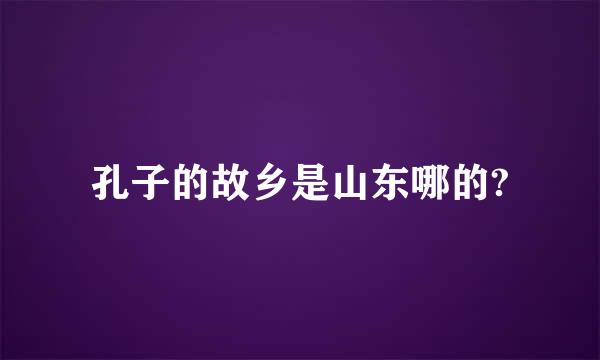 孔子的故乡是山东哪的?