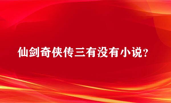 仙剑奇侠传三有没有小说？