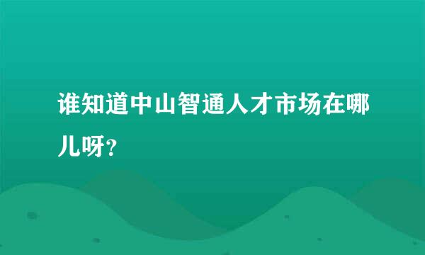 谁知道中山智通人才市场在哪儿呀？