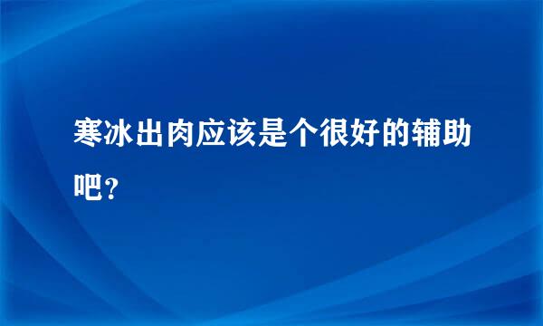 寒冰出肉应该是个很好的辅助吧？