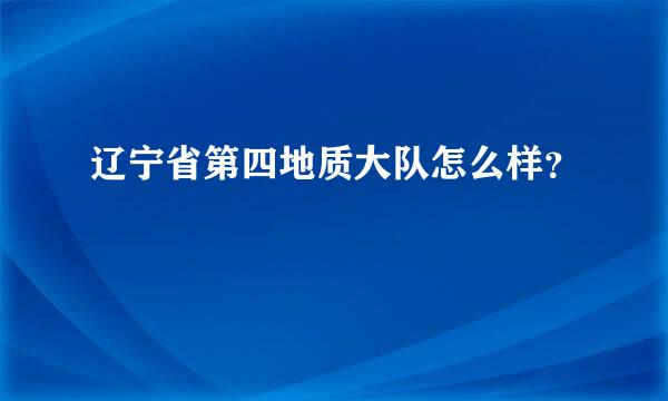 辽宁省第四地质大队怎么样？