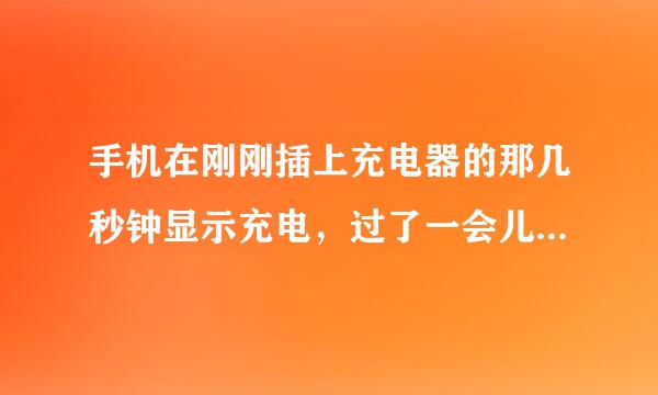 手机在刚刚插上充电器的那几秒钟显示充电，过了一会儿就不是充电状态了。为什么会这样？有什么方法可以解决吗？’