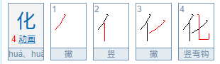 化字的笔顺