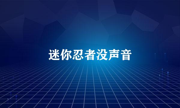 迷你忍者没声音