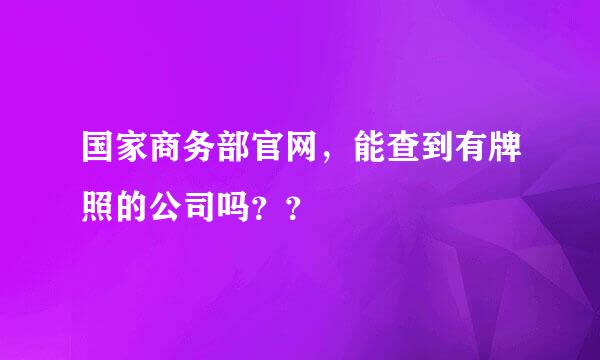 国家商务部官网，能查到有牌照的公司吗？？