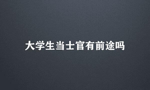 大学生当士官有前途吗