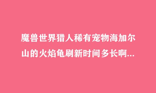 魔兽世界猎人稀有宠物海加尔山的火焰龟刷新时间多长啊？是PVP鬼服，等了好长时间就是不出