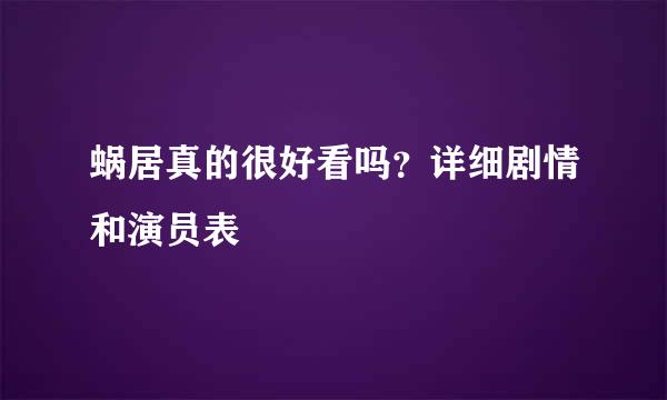 蜗居真的很好看吗？详细剧情和演员表