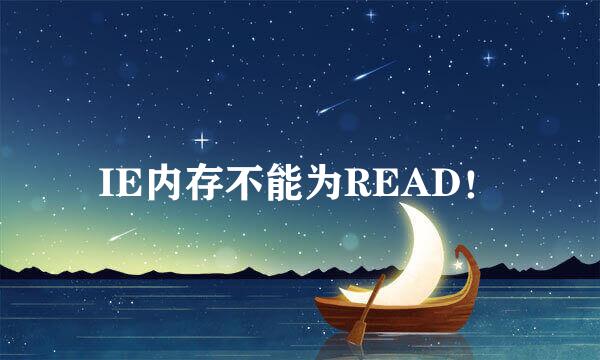 IE内存不能为READ！