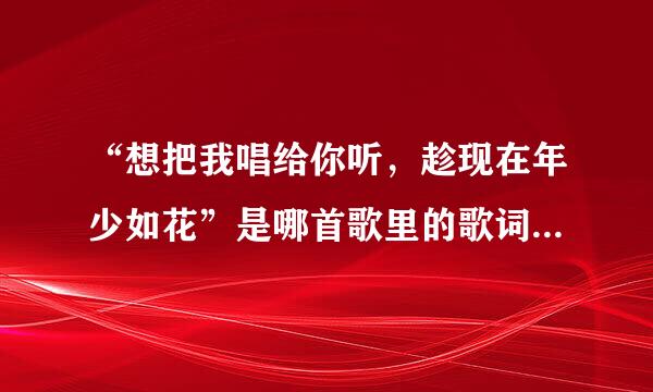 “想把我唱给你听，趁现在年少如花”是哪首歌里的歌词？如果可以，提供下这首歌的全部歌词