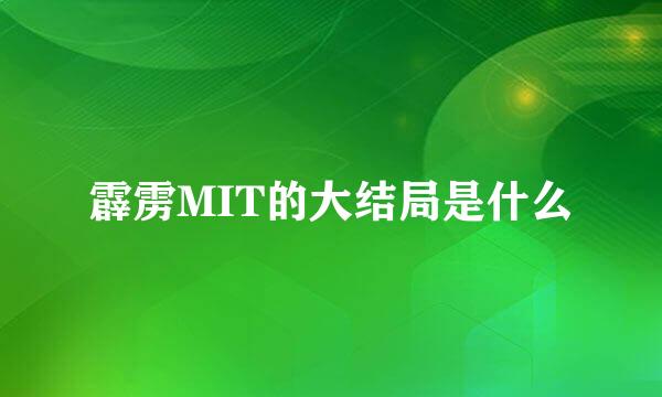 霹雳MIT的大结局是什么