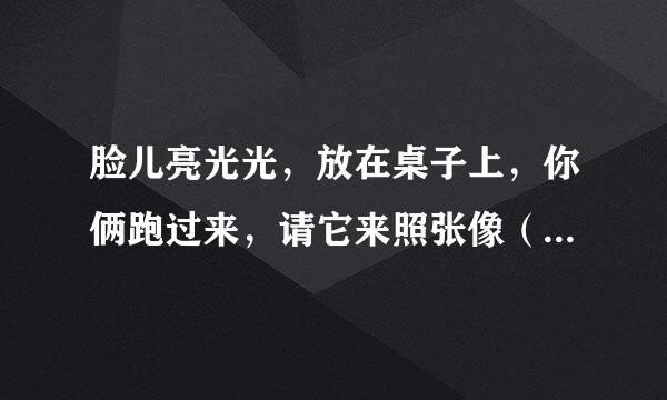 脸儿亮光光，放在桌子上，你俩跑过来，请它来照张像（打日常用品）